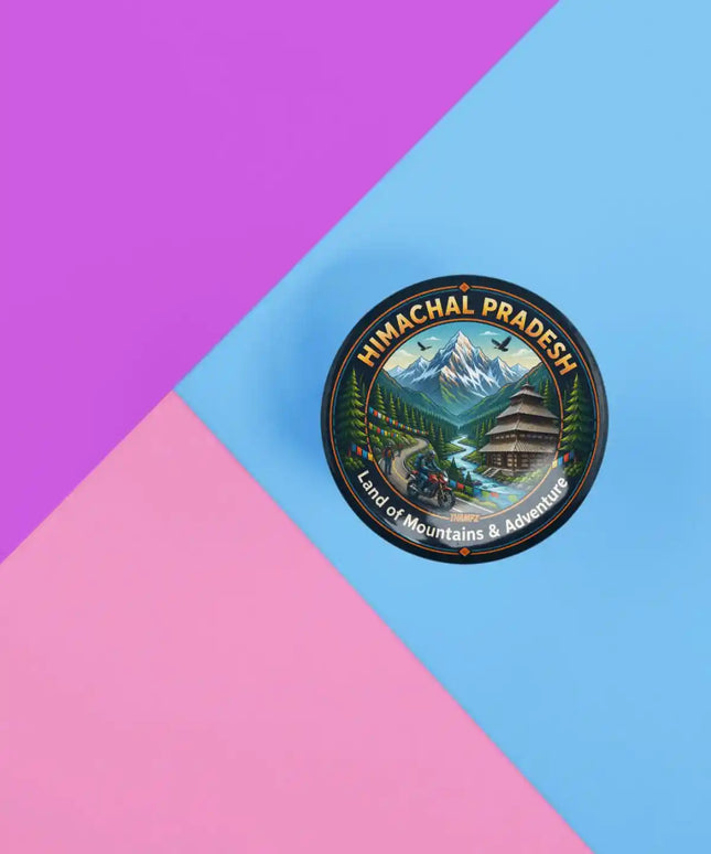 Himachal Pradesh Mountains & Temple Pin Badge – Adventure Travel Souvenir