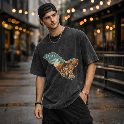 Himalayan Explorer Oversized Unisex Acid Wash T-Shirt