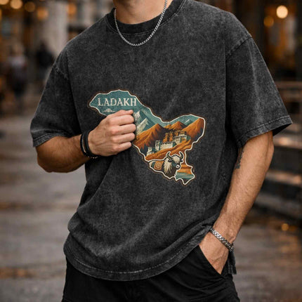 Himalayan Explorer Oversized Unisex Acid Wash T-Shirt