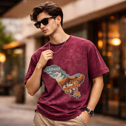 Himalayan Explorer Oversized Unisex Acid Wash T-Shirt