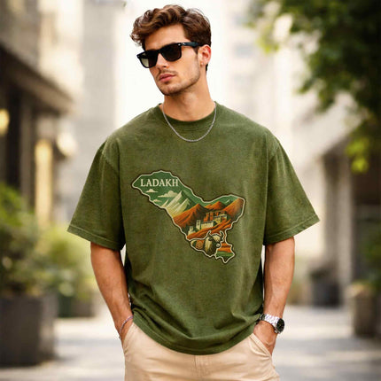 Himalayan Explorer Oversized Unisex Acid Wash T-Shirt