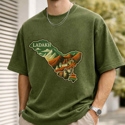 Himalayan Explorer Oversized Unisex Acid Wash T-Shirt