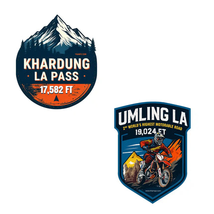 himalayan high pass combo 3d embossed vinyl stickers combo set of 2 premium die cut travel souvenir