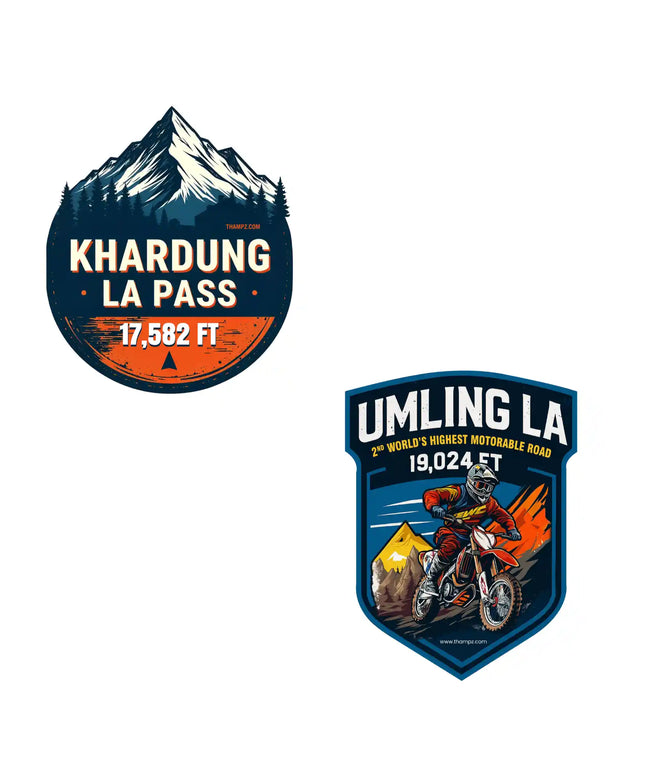 himalayan high pass khardung la pass  umling la combo 3d embossed flexible fridge magnet combo set of 2 05mm premium travel souvenir