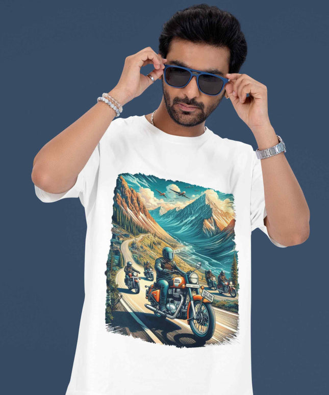 Himalayan Riders Motorcycle Riders Oversized T-Shirt