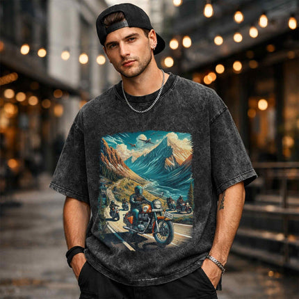 Himalayan Riders Oversized Unisex Acid Wash T-Shirt