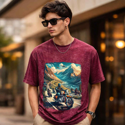 Himalayan Riders Oversized Unisex Acid Wash T-Shirt