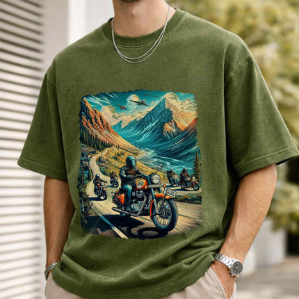 Himalayan Riders Oversized Unisex Acid Wash T-Shirt