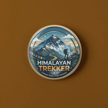 Himalayan Trekker Pin Badge – Mountain Hiking Travel Souvenir
