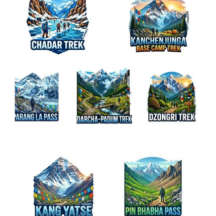 Himalayan Wild Frontiers 3D Embossed Flexible Fridge Magnets (Set of 7) – Himalayan Adventure Travel Souvenir Set
