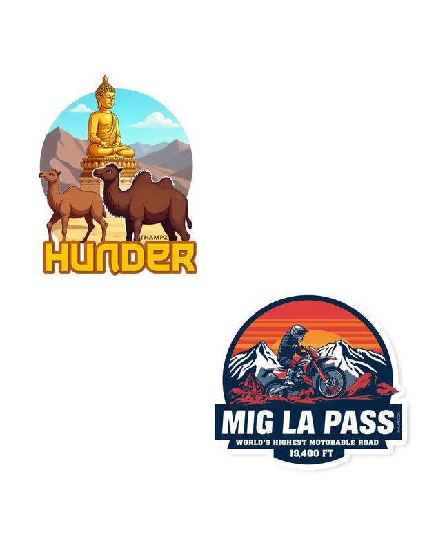 hunter  migla pass premium matte vinyl stickers  combo set of 2 die cut premium travel souvenir