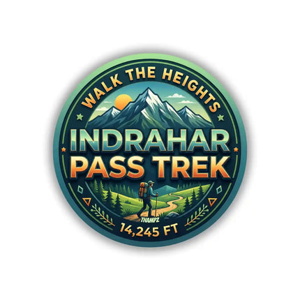 Indrahar Pass Trek Scenic Mountain Travel Sticker – Himalayan Adventure Souvenir