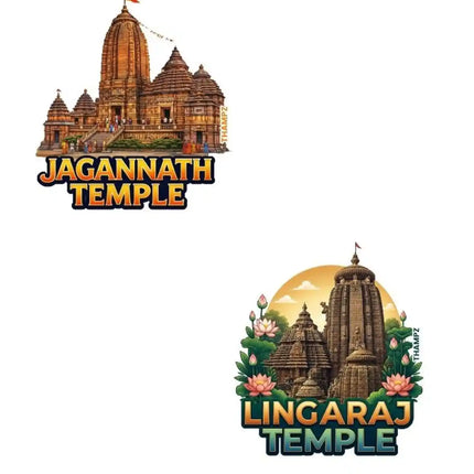 Jagannath Temple Puri & Lingaraj Temple Fridge Magnet – Spiritual Travel Souvenir & Collectible