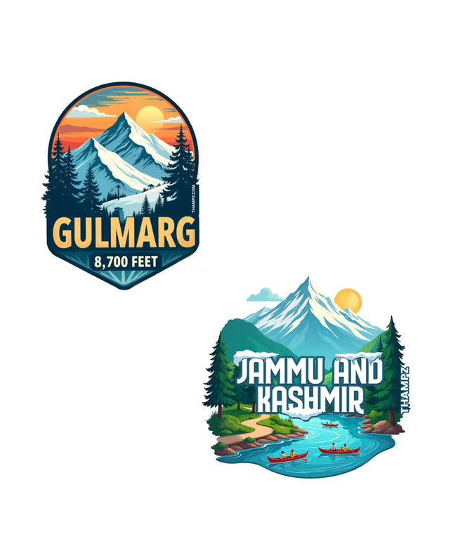 jammu kashmir  gulmarg 3d embossed flexible fridge magnet combo set of 2 05mm premium travel souvenir