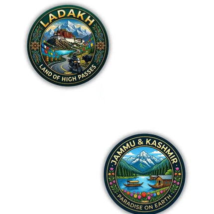 Jammu  Kashmir  Ladakh Metal Pin Badges Set of 2  Himalayan Travel Souvenir Collection