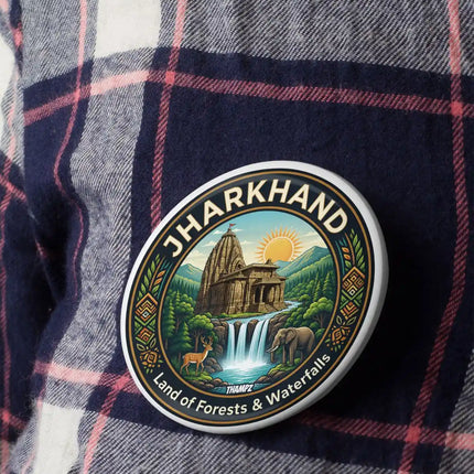 Jharkhand Scenic Waterfall Travel Sticker – Forest & Heritage Souvenir