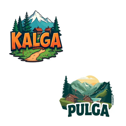 kalga  pulga 3d embossed vinyl stickers combo set of 2 premium die cut travel souvenir