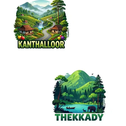 Kanthalloor & Thekkady Fridge Magnet – Kerala Travel Souvenir & Collectible