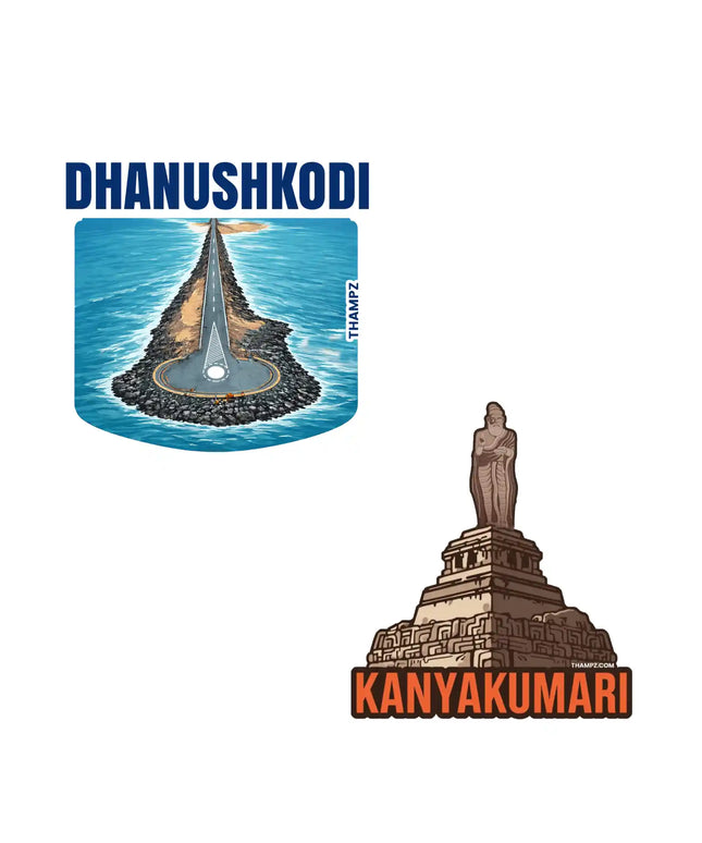 kanyakumari  dhanushkodi 3d embossed flexible fridge magnet combo set of 2 05mm premium travel souvenir