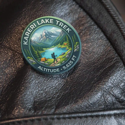 Kareri Lake Trek Himachal Pradesh Adventure Pin Badge – Himalayan Travel Souvenir