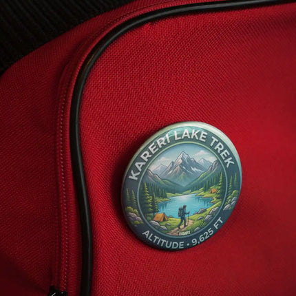 Kareri Lake Trek Himachal Pradesh Adventure Pin Badge – Himalayan Travel Souvenir