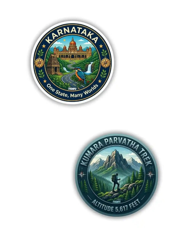 Karnataka  Kumara Parvatha Trek Metal Pin Badges Set of 2  Mountain Adventure Souvenir Collection