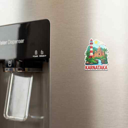Karnataka Lighthouse And Temple Fridge Magnet