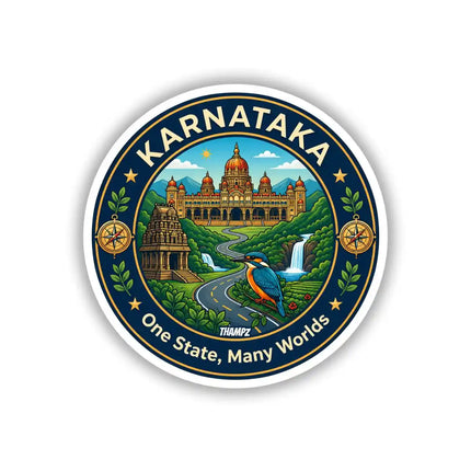 Karnataka Mysore Palace & Temple Scenic Pin Badge – South India Travel Souvenir