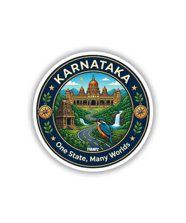 Karnataka Mysore Palace & Temple Scenic Pin Badge – South India Travel Souvenir