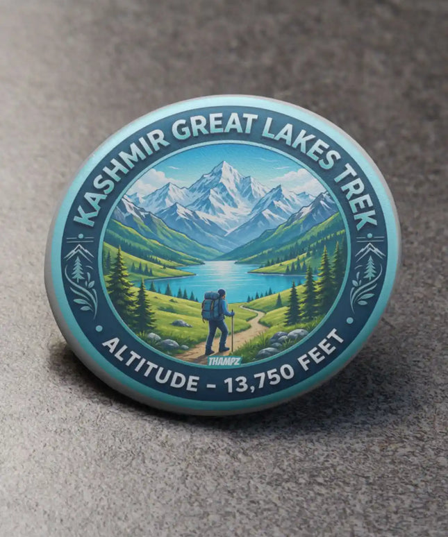 Kashmir Great Lakes Trek Himalayan Pin Badge – 13,750 FT Mountain Adventure Travel Souvenir
