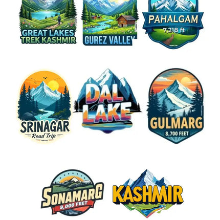 Kashmir Scenic Escapes 3D Embossed Flexible Fridge Magnets (Set of 8) – Kashmir Travel Souvenir Set