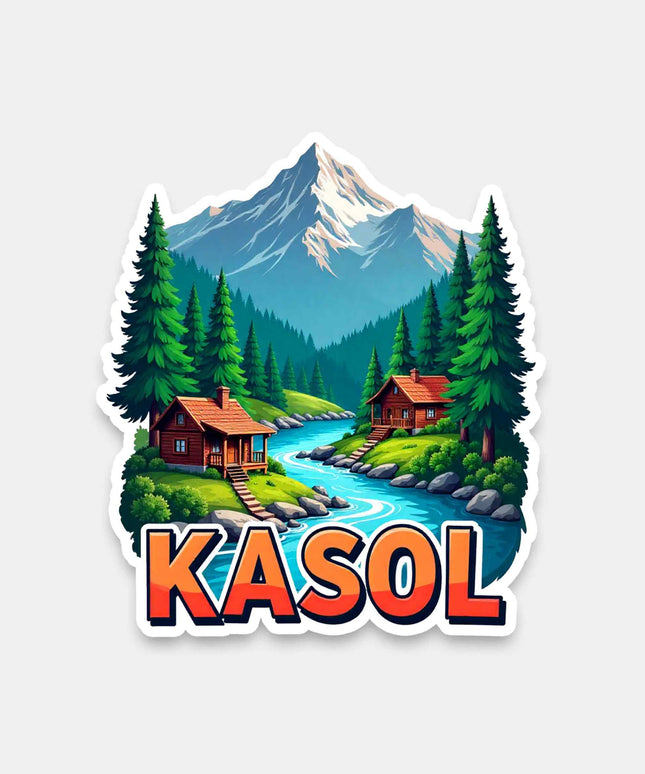 Kasol Riverside Retreat Vinyl Sticker