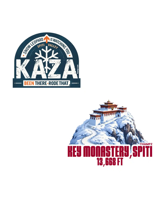 kaza  key monastery 3d embossed vinyl stickers combo set of 2 premium die cut travel souvenir