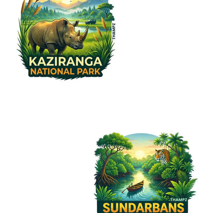 Kaziranga National Park Sundarbans 3D Embossed Flexible Fridge Magnet