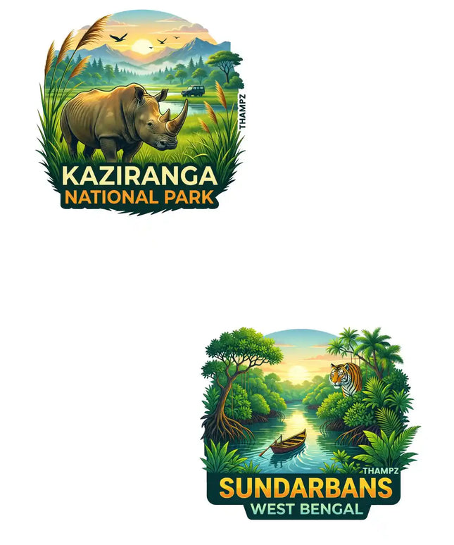 Kaziranga National Park Sundarbans 3D Embossed Flexible Fridge Magnet