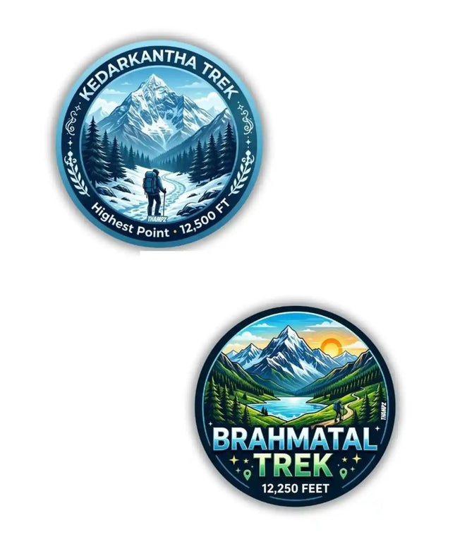 Kedarkantha Trek  Brahmatal Trek Metal Pin Badges Set of 2  Uttarakhand Himalayan Adventure Souvenir Collection