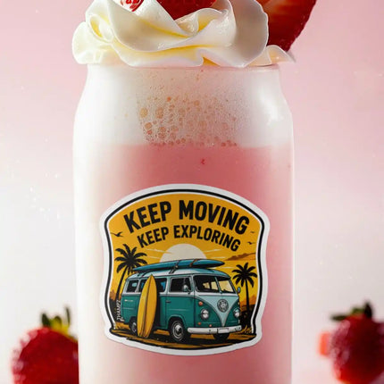 Keep Moving Keep Exploring - Adventure Travel Glossy Vinyl Sticker
