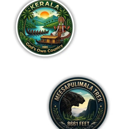 Kerala  Meesapulimala Trek Metal Pin Badges Set of 2  Mountain Adventure Souvenir Collection