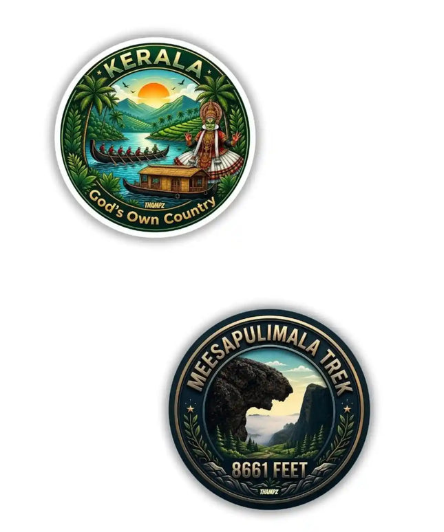 Kerala  Meesapulimala Trek Metal Pin Badges Set of 2  Mountain Adventure Souvenir Collection