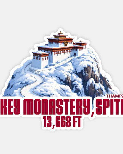 Key Monastery Spiti Premium Travel Sticker