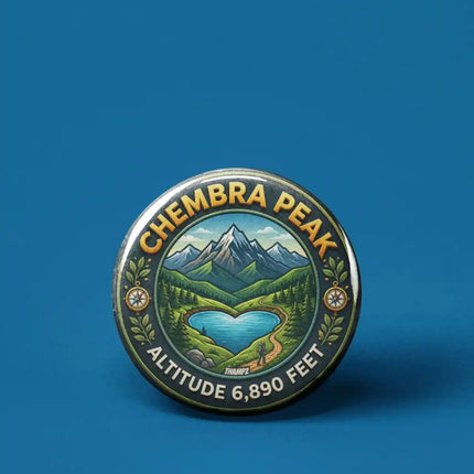 Khembra Peak Pin Badge – Altitude 6,890 Feet Himalayan Trekking Travel Souvenir & Adventure Collectible