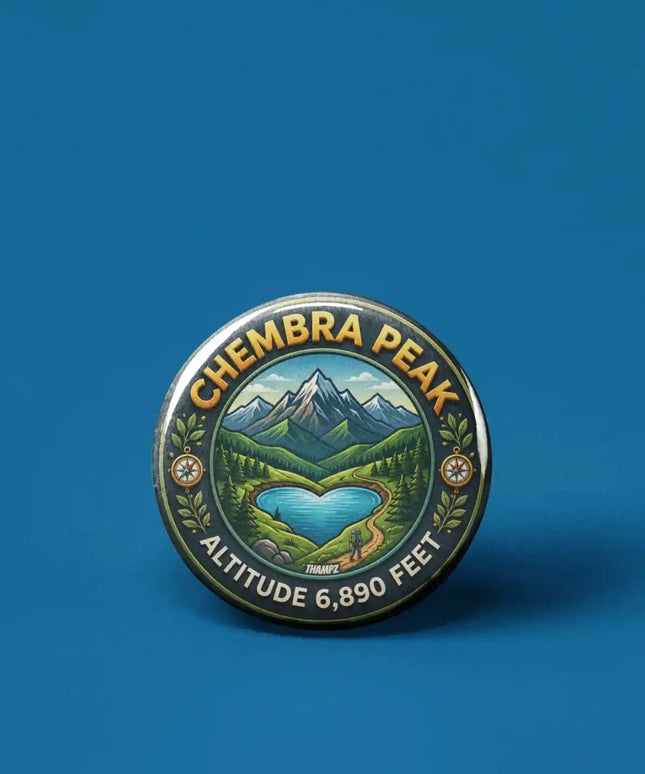 Khembra Peak Pin Badge – Altitude 6,890 Feet Himalayan Trekking Travel Souvenir & Adventure Collectible