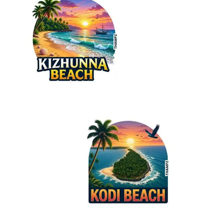 Kizhunna Beach & Kodi Beach Fridge Magnet – Kerala Coastal Travel Souvenir & Collectible