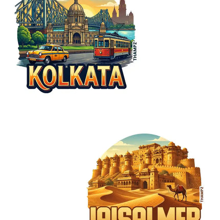 Kolkata Jaisalmer 3D Embossed Flexible Fridge Magnet