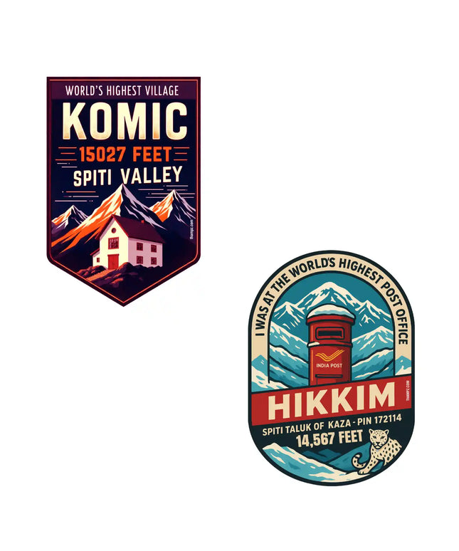 komic  hikkim 3d embossed vinyl stickers combo set of 2 premium die cut travel souvenir
