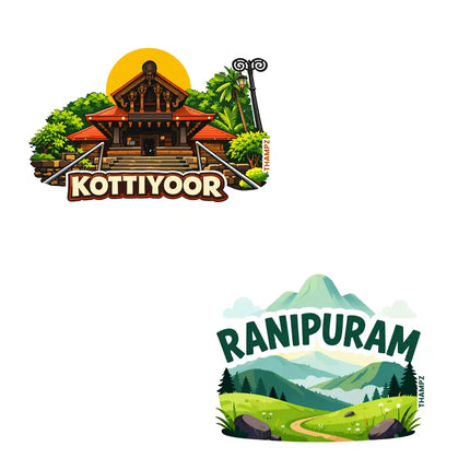 kotiyoor  ranipuram 3d embossed flexible fridge magnet combo set of 2 05mm premium travel souvenir
