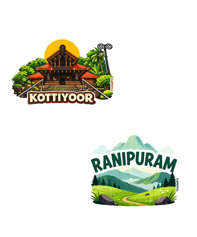 kotiyoor  ranipuram 3d embossed flexible fridge magnet combo set of 2 05mm premium travel souvenir