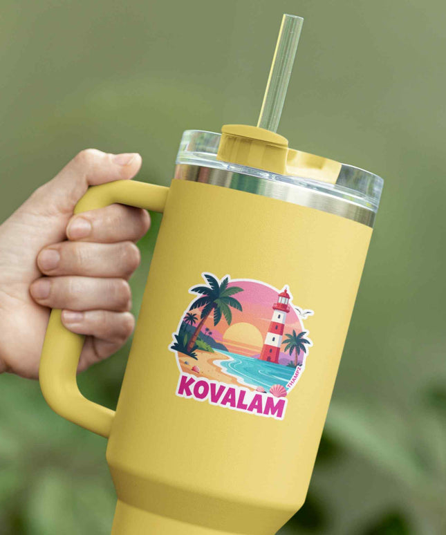 Kovalam Lighthouse Sunset Vinyl Travel Sticker