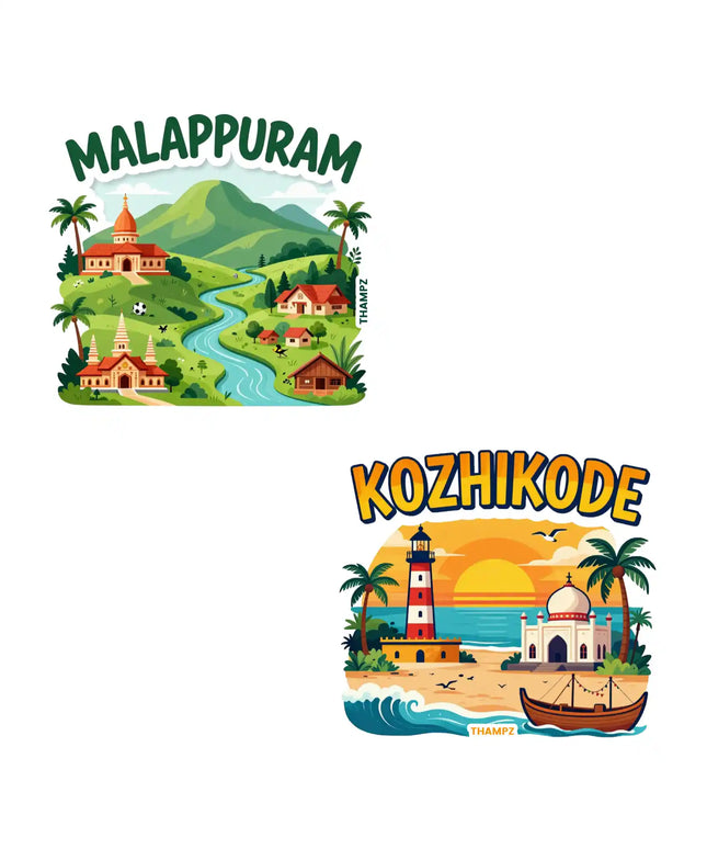 kozhikode  malappuram 3d embossed flexible fridge magnet combo set of 2 05mm premium travel souvenir