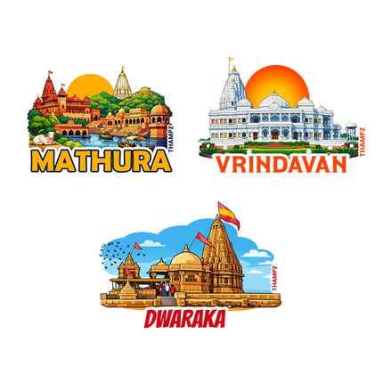 krishna circuit 3d embossed vinyl stickers combo set of 3 premium die cut devotional collection